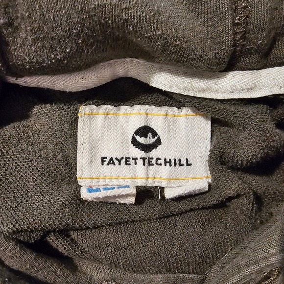 Fayettchill Mountain Co. Olive Green Hoodie Pullover Made in USA Mens L - Picture 6 of 7